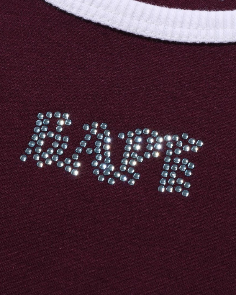 T Shirts Bape Crystal Stone Tank Bordeaux Femme | SED-36632757